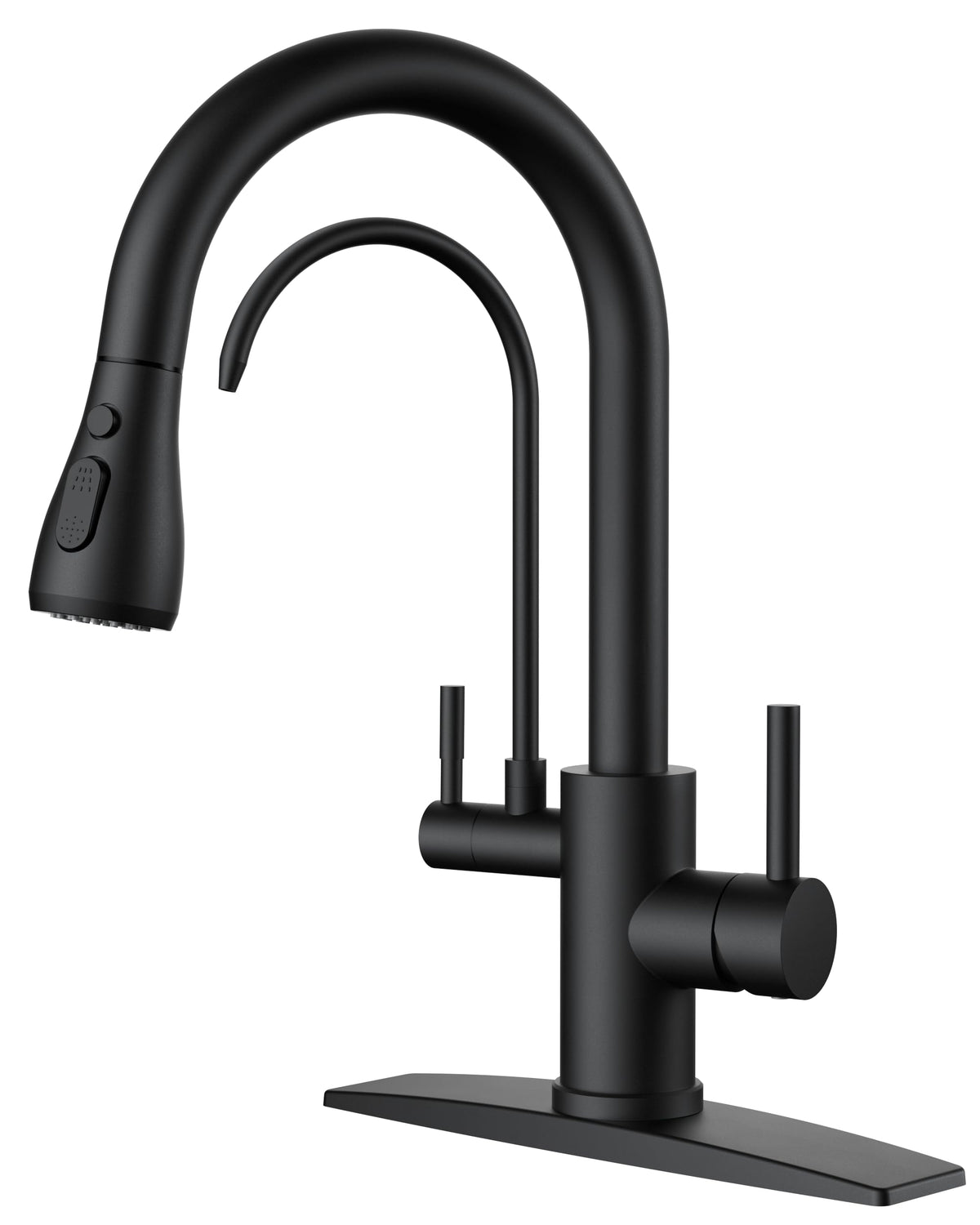 FORIOUS Kitchen Faucet with Cup Washer, Pull Down Sprayer, Brushed Nickel