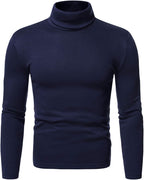 Men's Thermal Turtle Neck Top Long Sleeve Turtleneck Shirts Basic Undershirt Baselayer Pullover for Winter