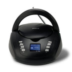 Groov-e Original Boombox - Portable CD Player with Bluetooth, Radio, 3.5mm Aux Port, & Headphone Socket - LED Display, 2 x 1.2W Speakers - Battery or Mains Powered - Blue