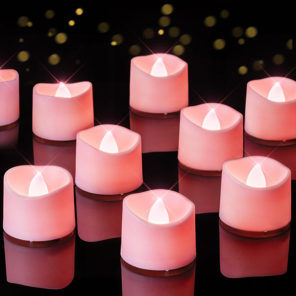 Homemory 24-Pack Flameless Tea Lights Candles Battery Operated, 200+ Hours