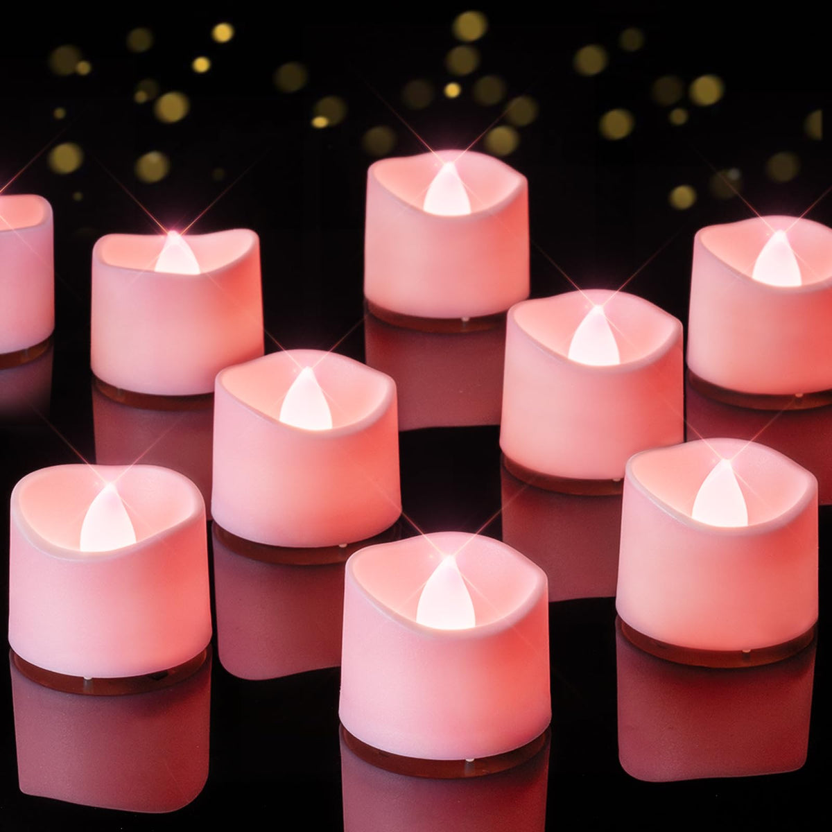 Homemory 24-Pack Flameless Tea Lights Candles Battery Operated, 200+ Hours