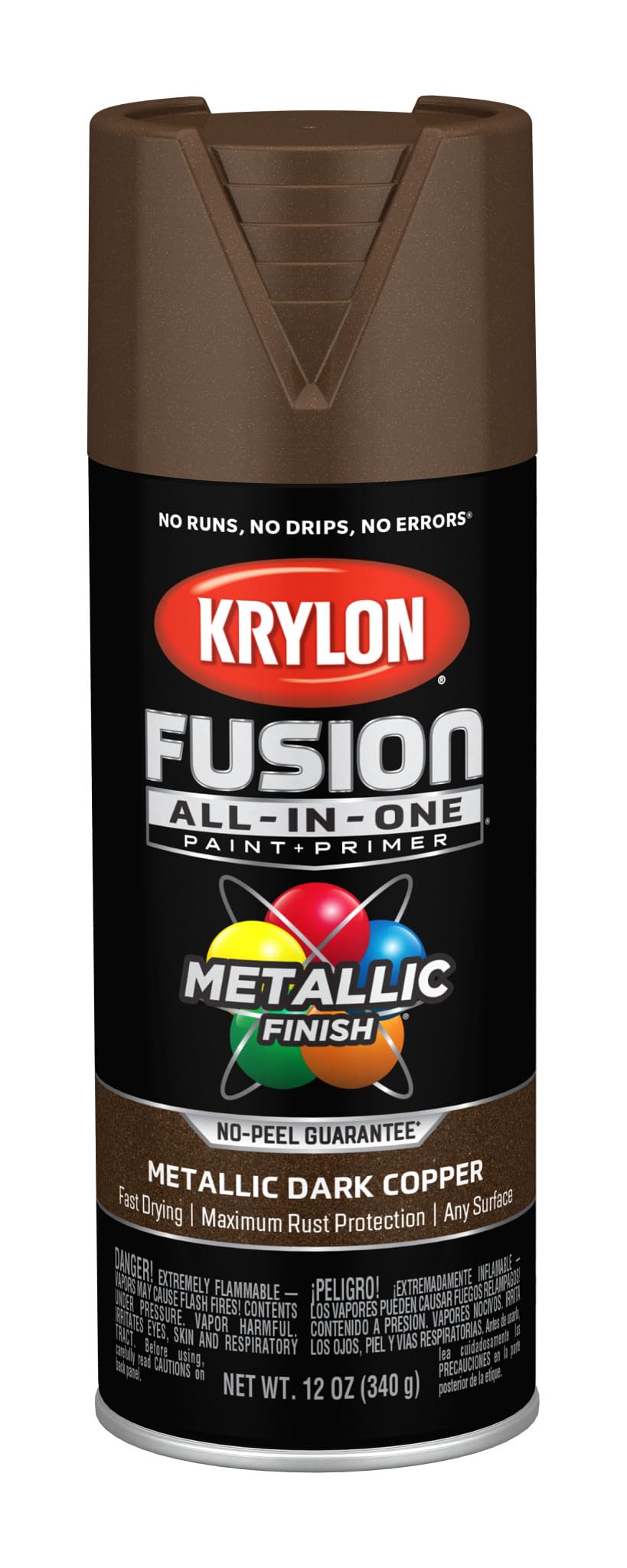 Krylon Fusion All-In-One, Metallic, Black Stainless Steel, 12 oz