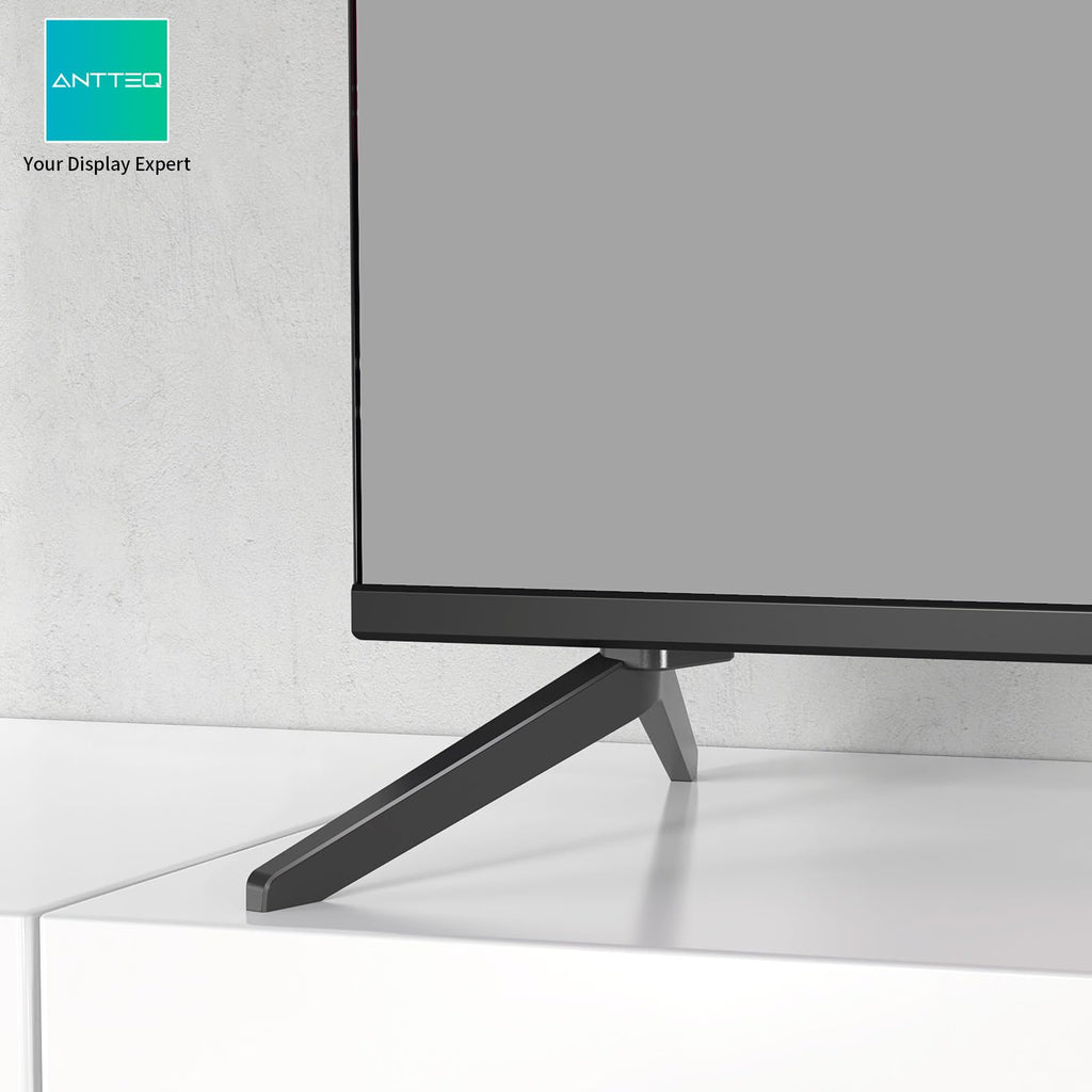 Antteq 32 Inch TV, Central Stand Design TV 720P Freeview HD Dolby Audio DVB T2/S2 LED Television, HDMI USB Media Player Monitor PS5 Xbox, Standard Nonsmart TV Small Screen for Bedroom Kitchen Black