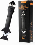 Saker Silicone Caulking Tool 3-in-1 Grout Removal Tool Classic Black