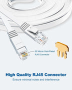 Yauhody CAT 6 Ethernet Cable 10m, Pure Copper High Speed Solid Flat CAT6