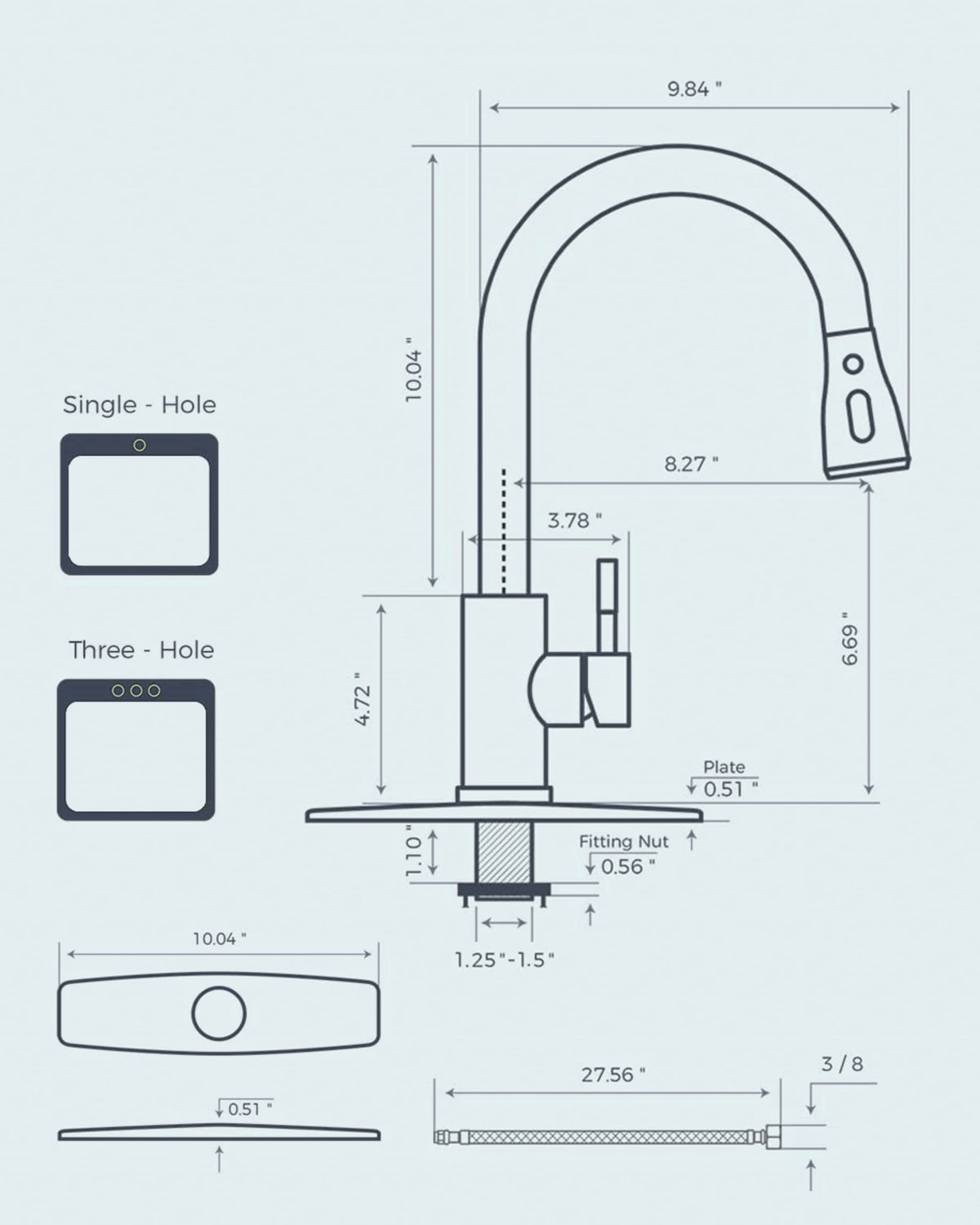 FORIOUS Kitchen Faucet with Cup Washer, Pull Down Sprayer, Brushed Nickel