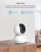 Tapo C210 2K 3MP Pan/Tilt Indoor Security Camera Pet Camera House Security