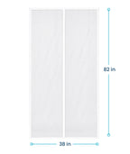 Flux Phenom Magnetic Screen Door - Bugs Out, Breeze in - 9min Install Auto-Sealing Heavy Duty Double Stitched Mesh, 52 Magnets, Hands Free Sliding & Patio Doors Net, Pet & Kid Friendly, 38 x 82 Inch