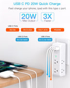 Surge Protector Outlet Extender with Rotating Plug, Multi Plug Wall Outlet