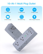Surge Protector Outlet Extender with Rotating Plug, Multi Plug Wall Outlet