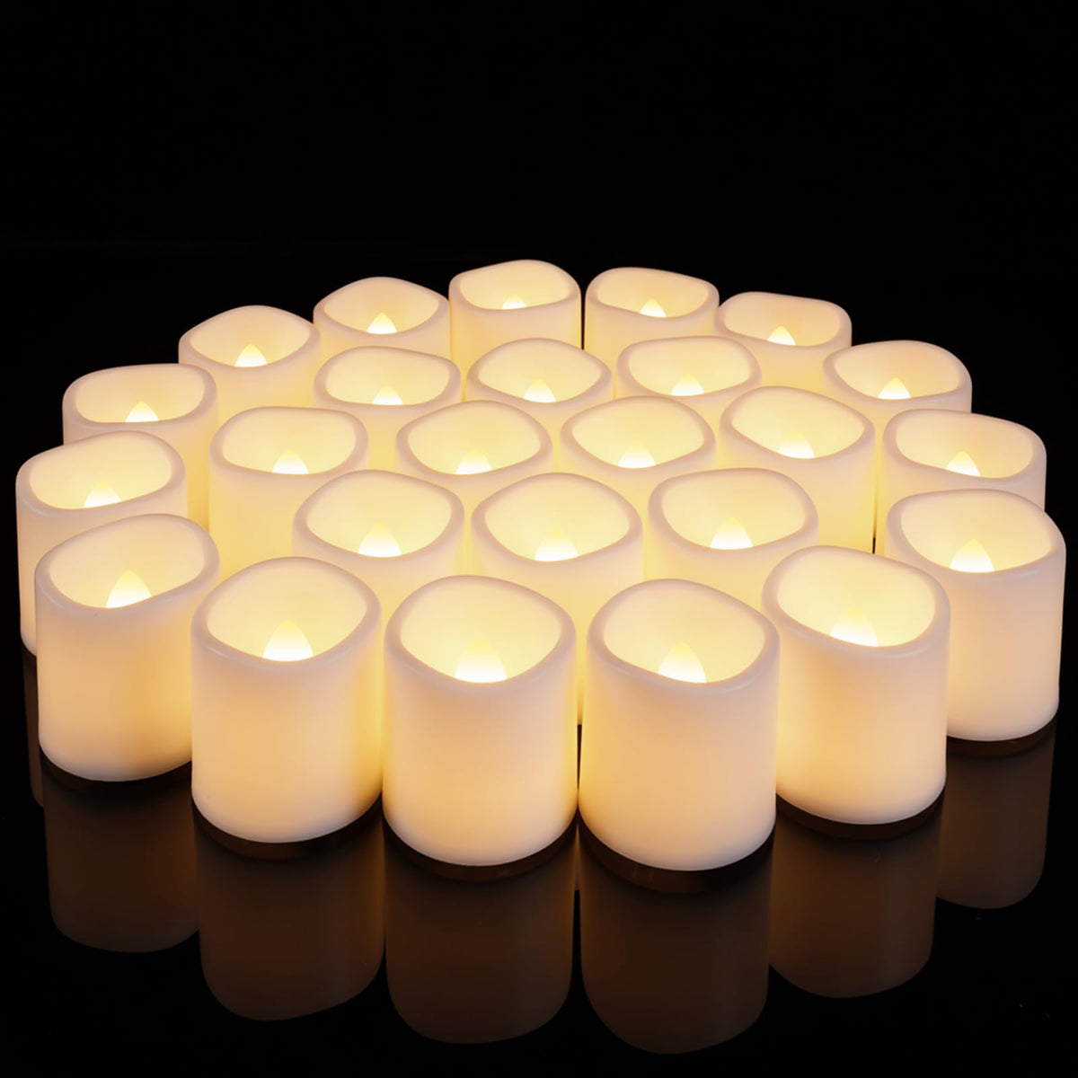 Homemory 24 Pack Red Flameless Flickering LED Votive Tealights Candles