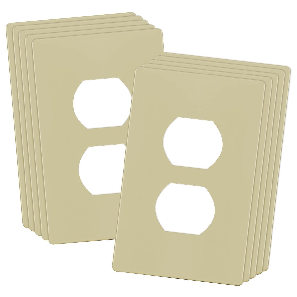 ENERLITES 10 Pack Outlet Covers Wall Plate for Duplex Receptacle, White