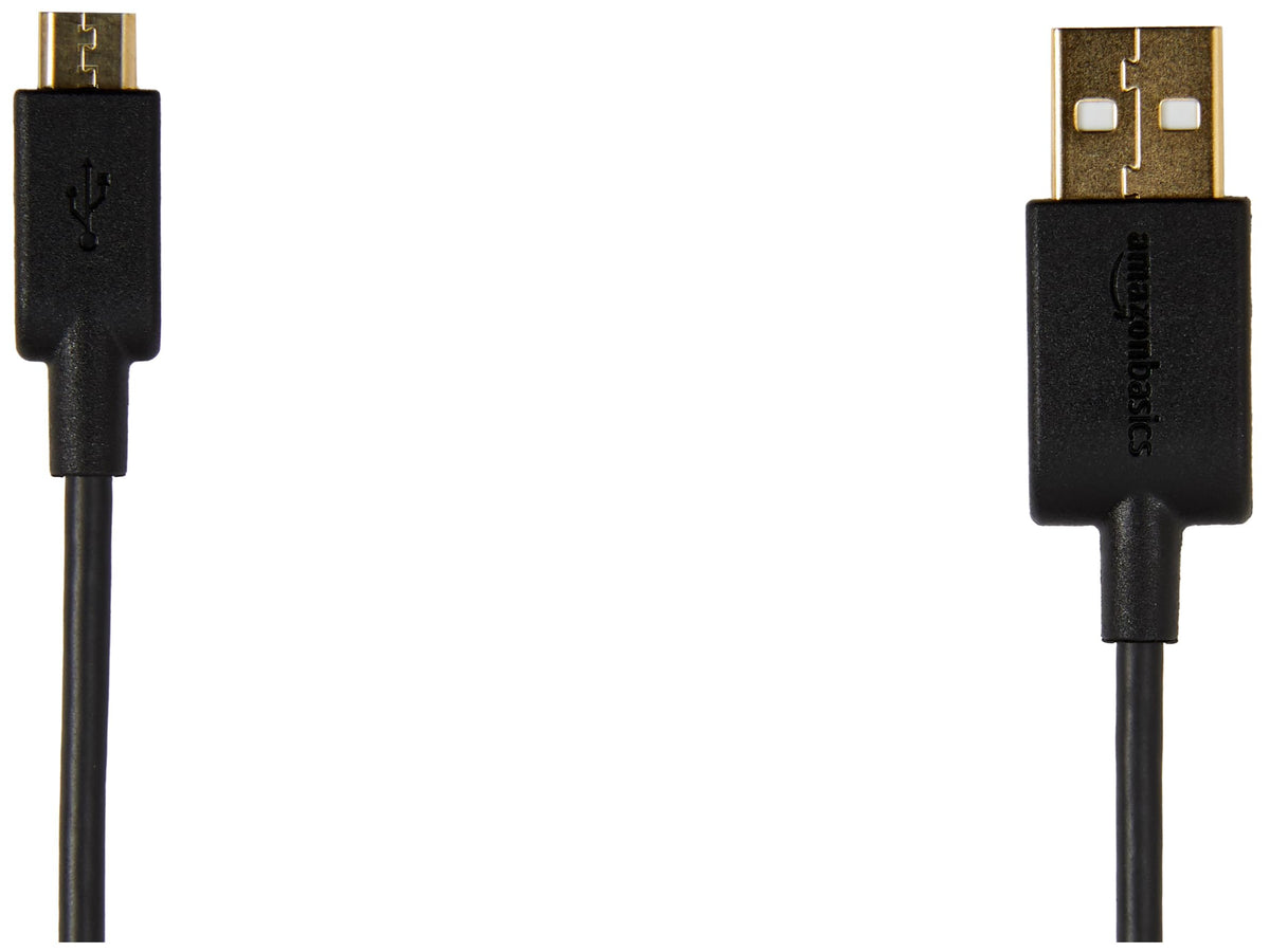 Amazon Basics 5-Pack Micro USB Cable, USB 2.0, 3 m, Black