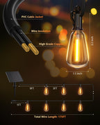 Brightown 52FT Solar String Lights Outdoor Waterproof, Last 30+ Hrs Runtime