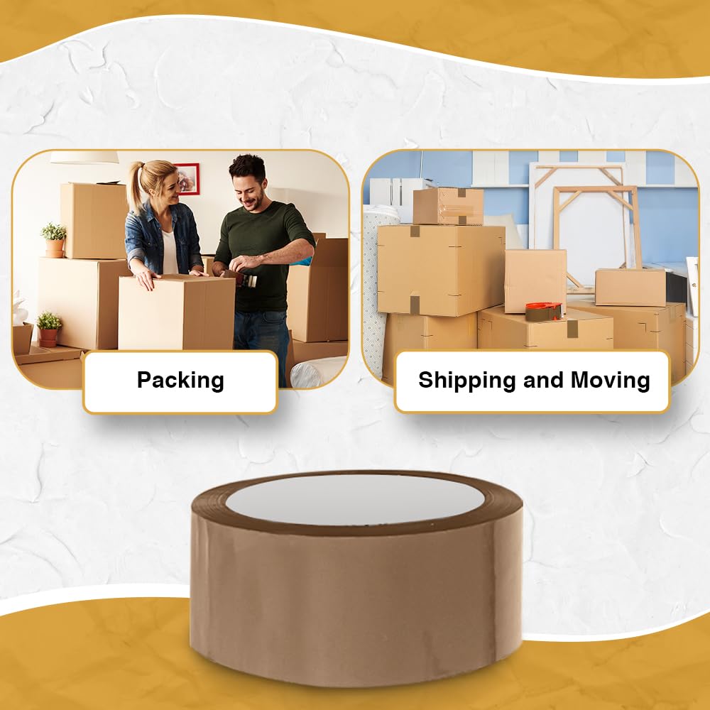 ARVO Clear Packing Tape 6 Rolls with Low Noise (48mm x 60m) - Durable Parcel Sealing Tape for Packing Boxes, Secure Packaging for Moving House