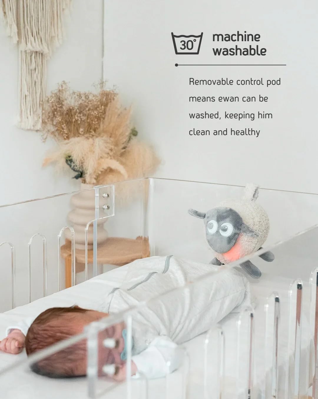 Sweet Dreamers, Rechargeable Ewan Deluxe, Beige | Baby & Infant Sleep Aid Gift | Cry Sensor & Nightlight | 10 Soothing White & Pink Noise Sounds | Continuous or Timer Playback | Machine Washable