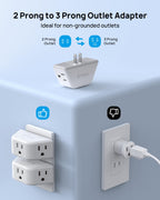 TROND Multi Plug Outlet Extender with USB, 2 Pack Plug Splitter