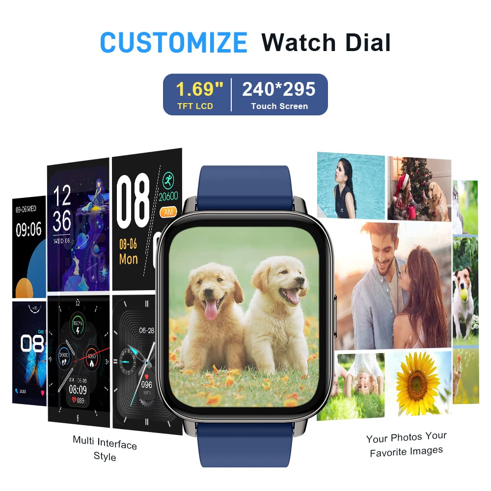 Motast Smart Watch, Fitness Tracker 1.69'' HD for Men Women