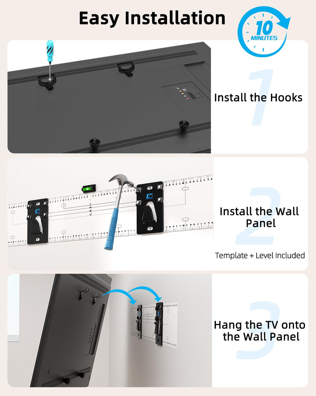 HOME VISION Heavy Duty Fixed TV Wall Bracket for 32-86 Inch Flat Screens