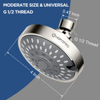 High Pressure Shower Head, HOPOPRO 5-Mode Fixed Showerhead, NBC Recommended