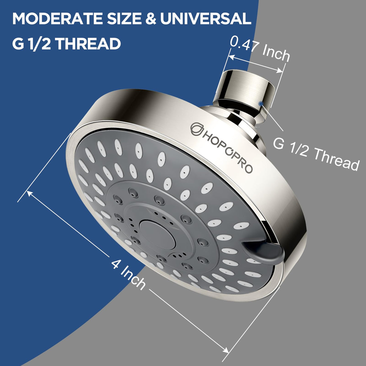 High Pressure Shower Head, HOPOPRO 5-Mode Fixed Showerhead, NBC Recommended