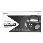 Groov-e Original Boombox - Portable CD Player with Bluetooth, Radio, 3.5mm Aux Port, & Headphone Socket - LED Display, 2 x 1.2W Speakers - Battery or Mains Powered - Blue