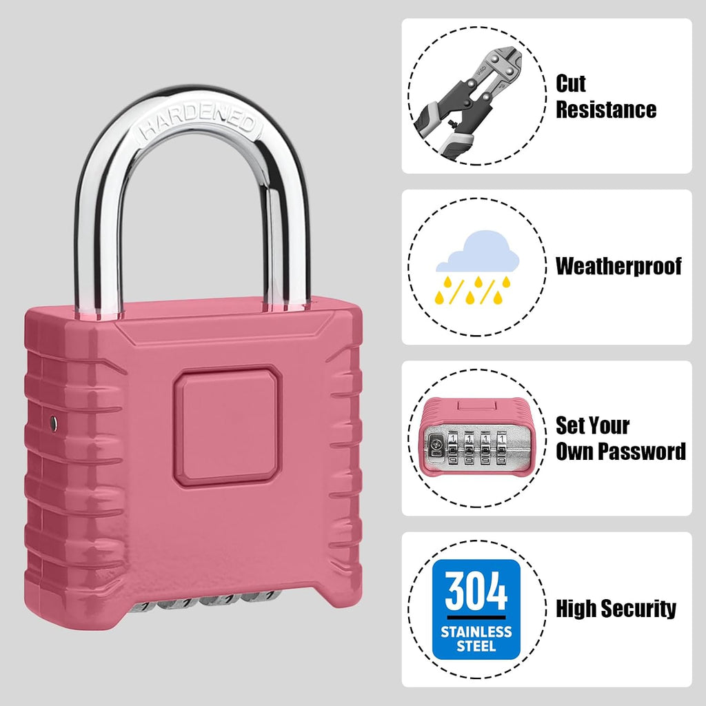 Diyife Large Heavy Duty Combination Padlocks Outdoor, 52mm Weatherproof