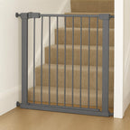 For Your Little One Pressure Fit Safety Stair Gate – No Screws Needed | One-Hand Opening | Secure Baby & Pet Gate for Stairs, Doorways & Hallways (Grey, 7 cm Extension Only)