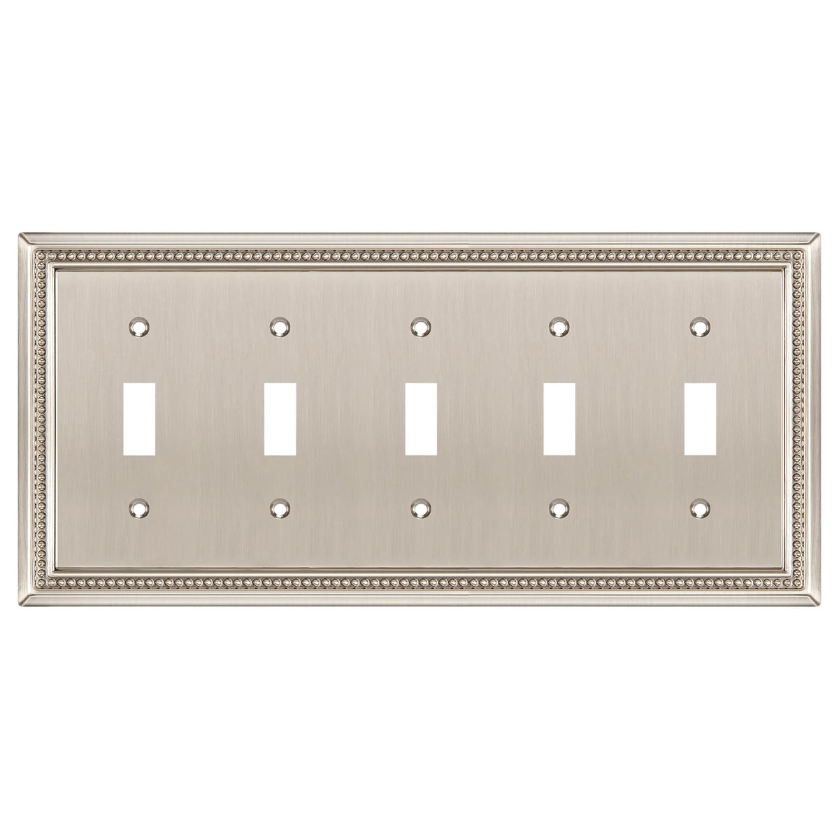 Sunken Pearls Heavy-Duty 4 Toggle Light Switch Plate, Antique Brass, 1 Pack