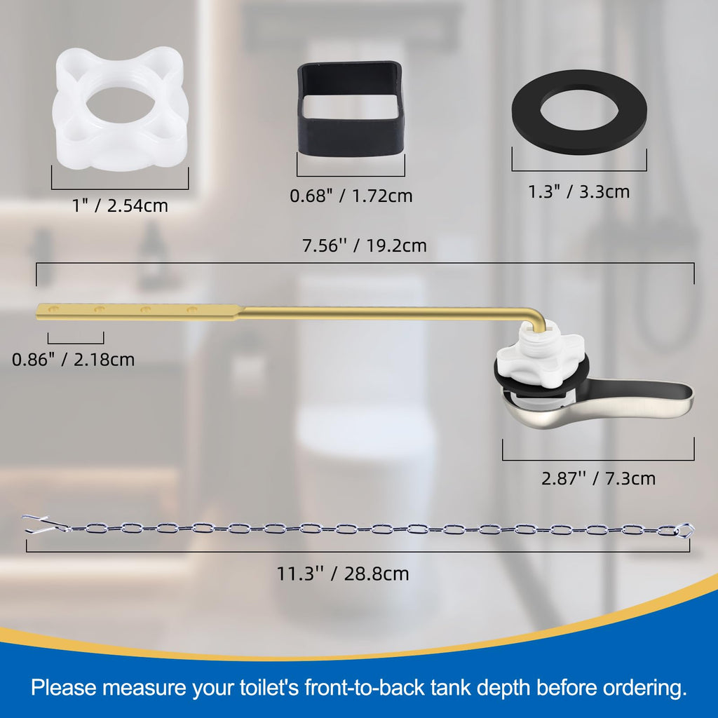 Hibbent Universal Metal Front Mount Toilet Handle Replacement Kit