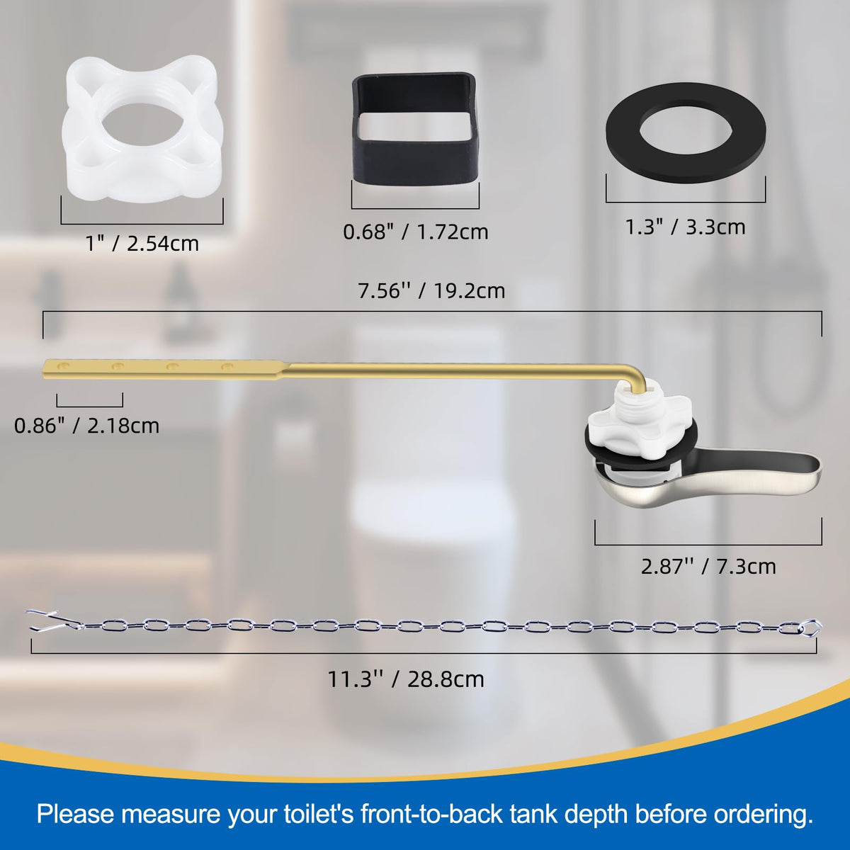 Hibbent Universal Metal Front Mount Toilet Handle Replacement Kit