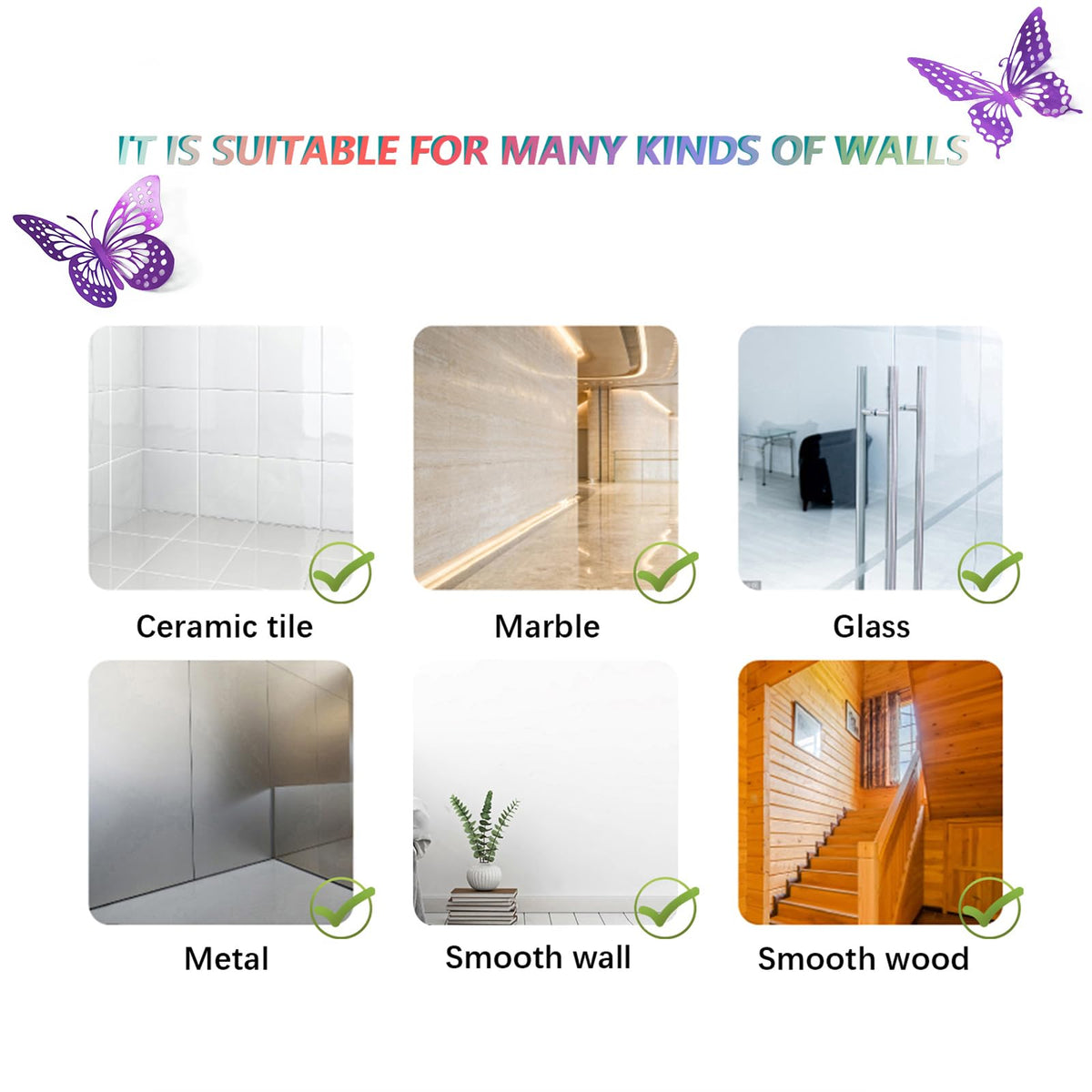 SAOROPEB 3D Butterfly Wall Decor 48 Pcs Gold Butterfly Birthday Decorations