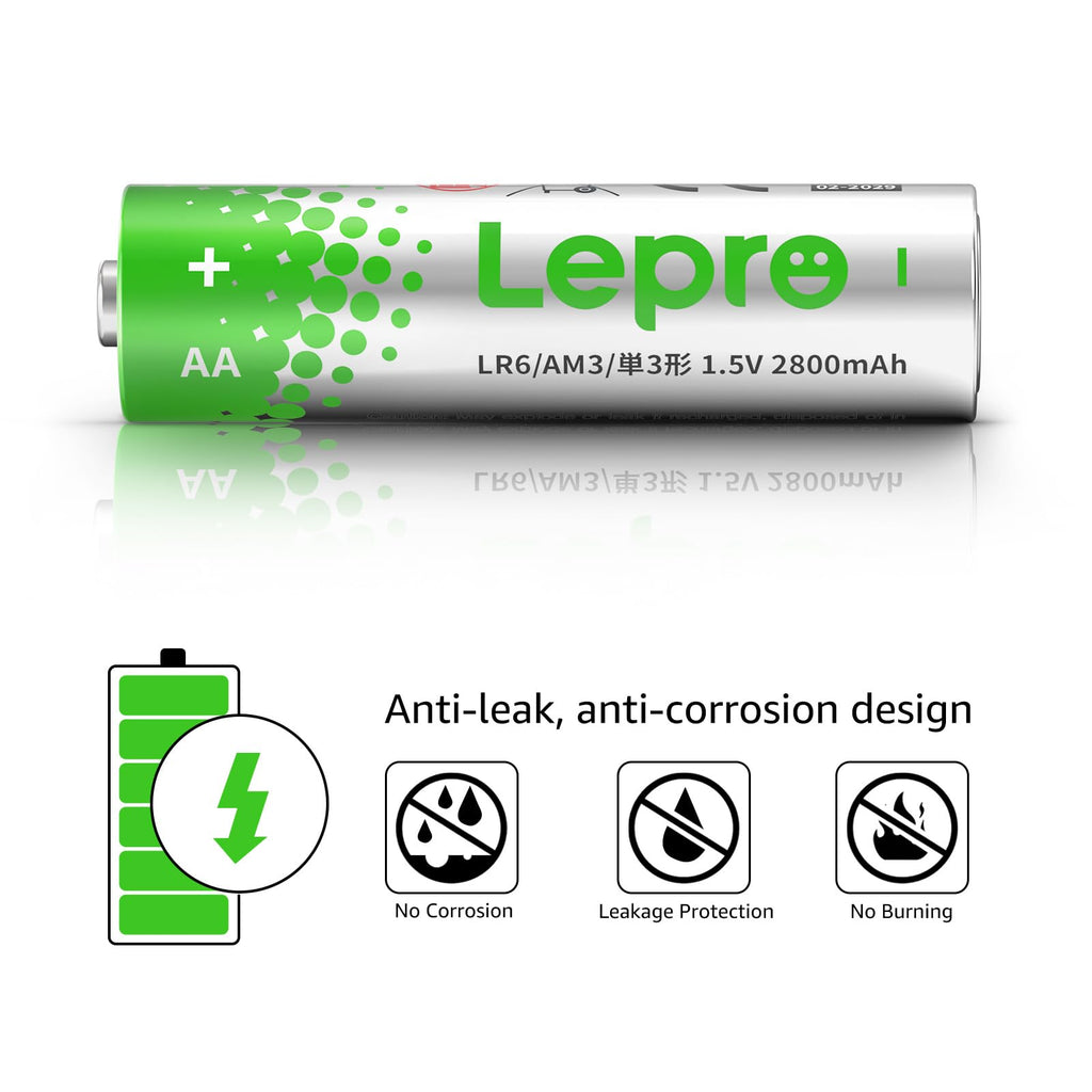 Lepro AAA Alkaline Batteries 12 Pack, 1200mAh Triple A Battery Long Lasting