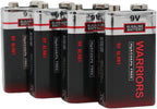 Warriors 4X 9V Alkaline Batteries, 6LR61, Long Lasting Power