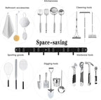 AceMining Broom Holder Wall Mount, 5 Racks 4 Hooks Heavy Duty Mop Organizer