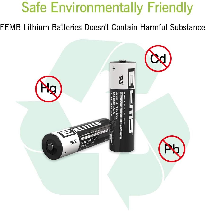 EEMB ER14505 AA 3.6V 2700mAh Lithium Battery Li-SOCL₂ Non-Rechargeable Battery SB-AA11 LS14500 TL-5903 SL-360 ER14500 for Water Electricity Meter Gas PLC Facility Equipment Spare Generic Battery (4)