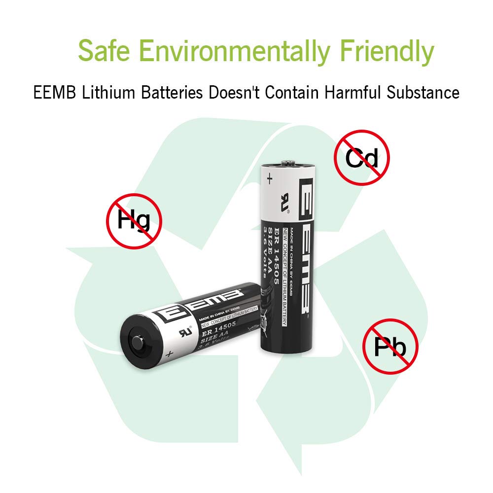 EEMB ER14505 AA 3.6V 2700mAh Lithium Battery Li-SOCL₂ Non-Rechargeable Battery SB-AA11 LS14500 TL-5903 SL-360 ER14500 for Water Electricity Meter Gas PLC Facility Equipment Spare Generic Battery (4)