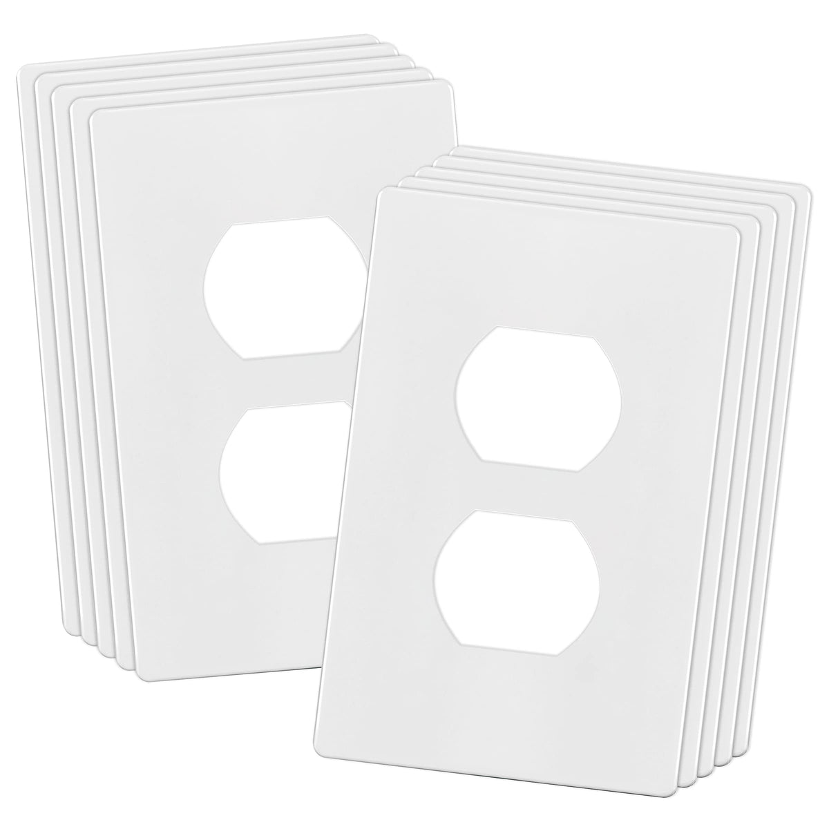 ENERLITES 10 Pack Outlet Covers Wall Plate for Duplex Receptacle, White