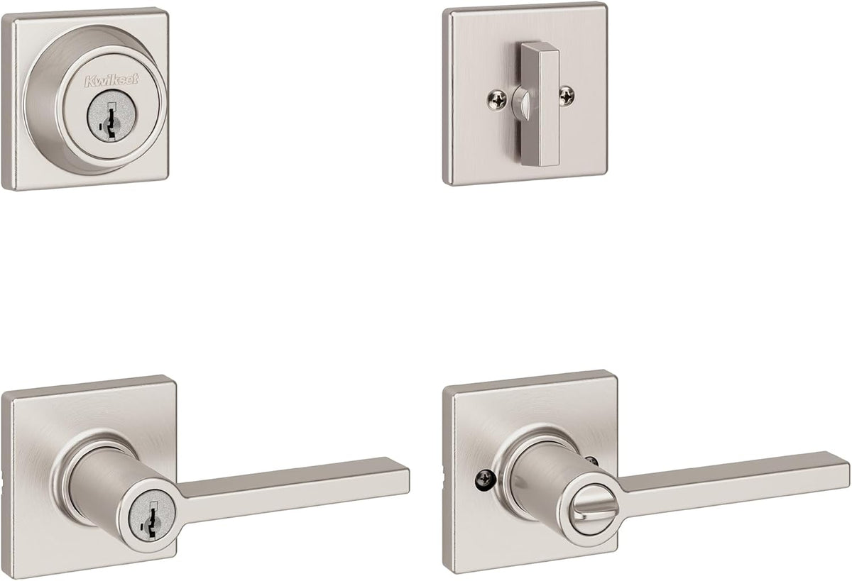 Kwikset Casey Privacy Door Lever with Lock, Matte Black