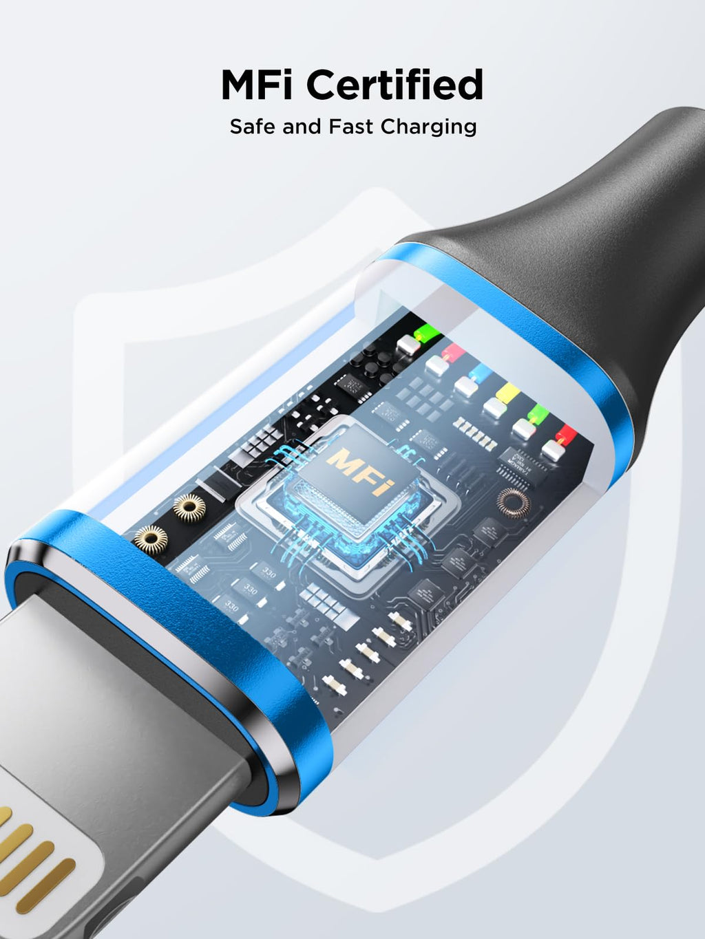 Aioneus iPhone Charger Cable 1M, MFi Certified Lightning Cable Fast iPhone Charging Cable Nylon Braided USB iPhone Charger Lead for iPhone 14 13 12 11 Pro Max XR XS X Max 8 7 6s Plus SE, iPad