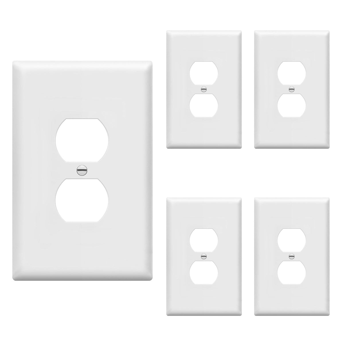 ENERLITES 10 Pack Outlet Covers Wall Plate for Duplex Receptacle, White
