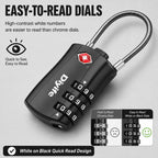 Diyife TSA Approved Luggage Locks with Flexible Steel Cable, Easy to Set up