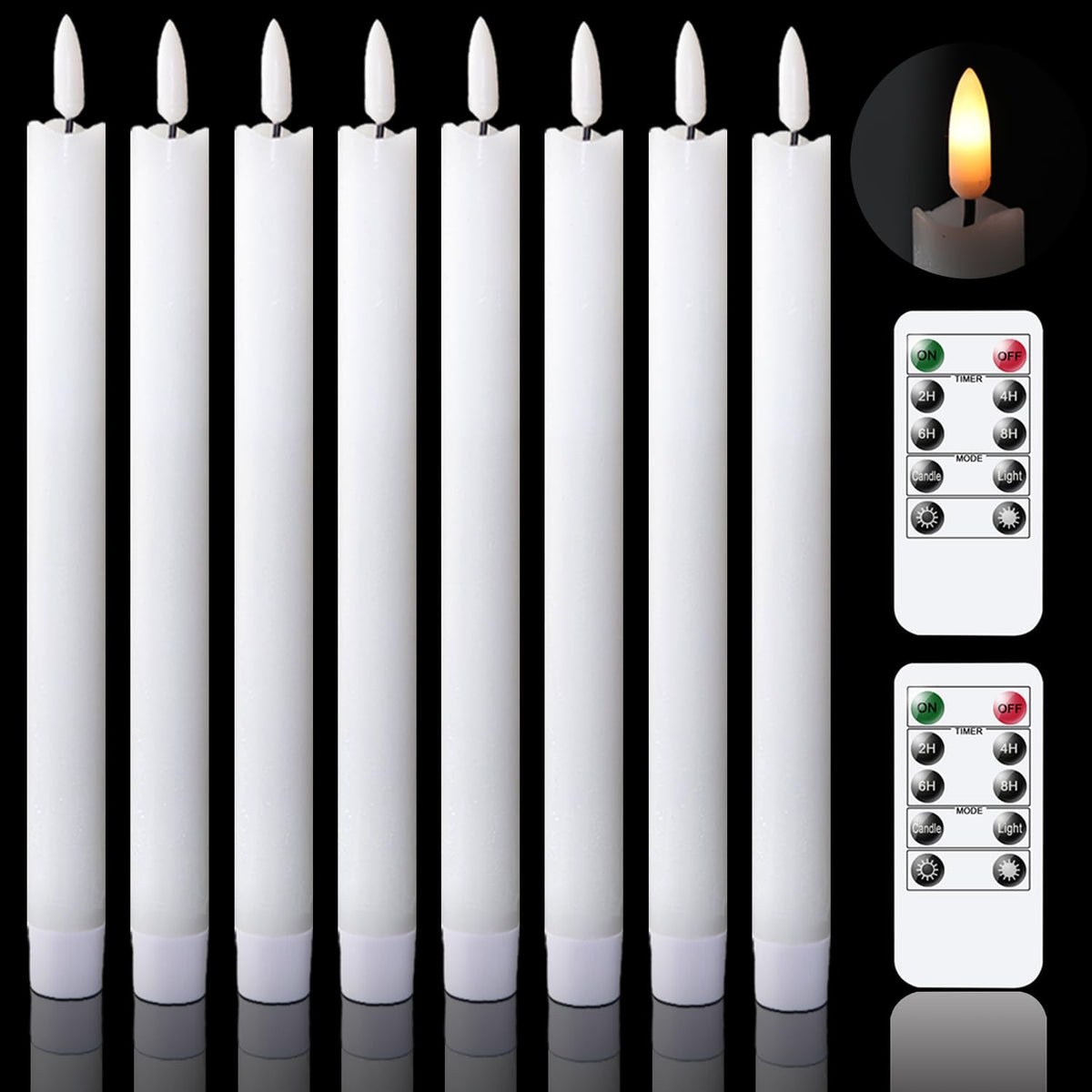 GenSwin Christmas Tree Flameless Taper Candles candlesticks Remote Timer