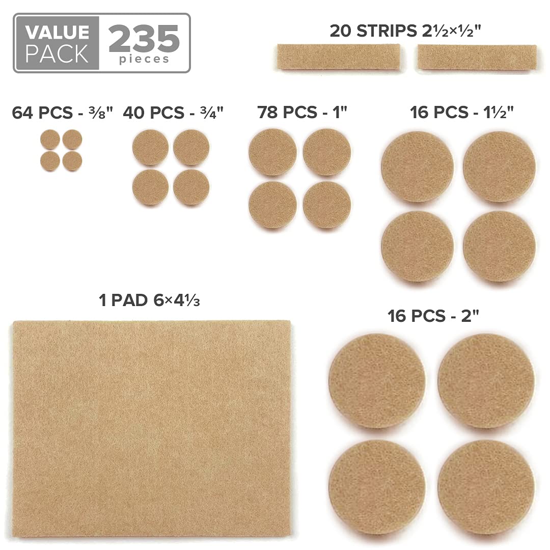 Felt Furniture Pads X-PROTECTOR 133 PCS Premium Furniture Pads - Felt Pads