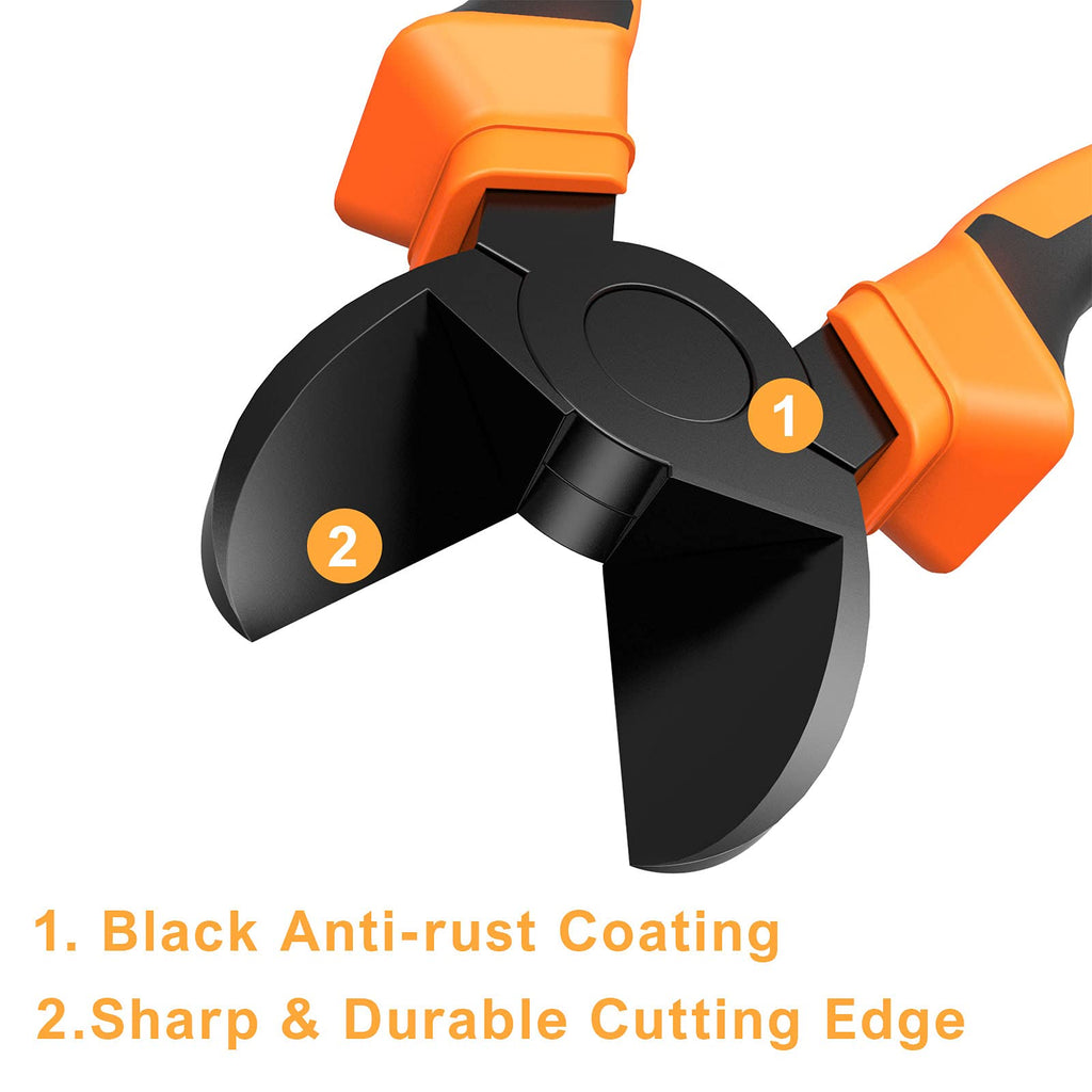 BOENFU Wire Cutters Heavy Duty Snips Flush Cut Side Cutters Pliers