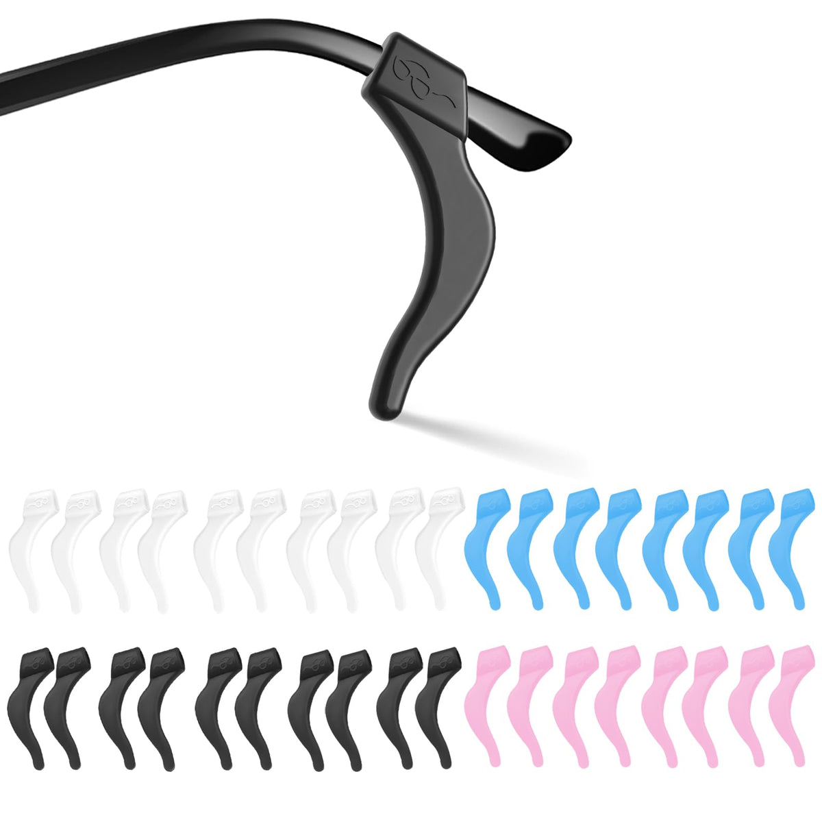 SMARTTOP Eyeglass Ear Grip-20 Pairs eye glasses ear grippers Anti-slip holders for ears,Silicone Ear Hook,glasses ear grip Retainer for Sports Glass Sunglasses Reading