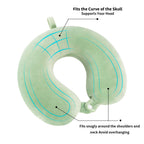 WENGX Travel Neck Pillow With Storage Bag Memory Foam Head Support Flight Pillows Cushion for Airplane Train Car Office Travel Essential for a Long Hauls Sleeping Rest(Pale Pink)