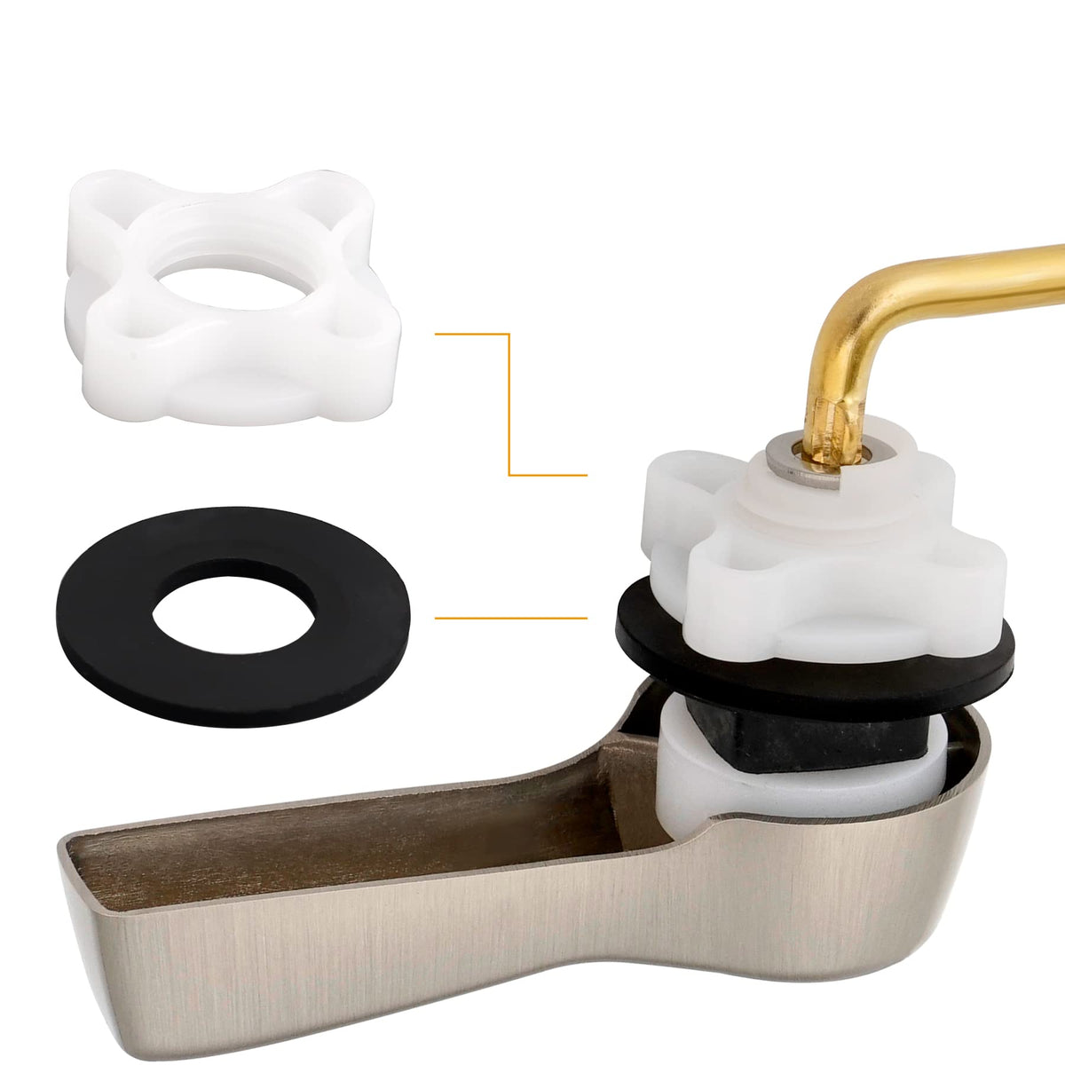 Hibbent Universal Metal Front Mount Toilet Handle Replacement Kit