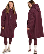 OHS Adults Drying Robe, Gifts for Women Outdoor Water-Resistant Changing Robe Womens Jacket Comfy Sherpa Privacy Robes for Women Men, Stay Dry Swimming Camping Drying Robes - S/M, L/XL