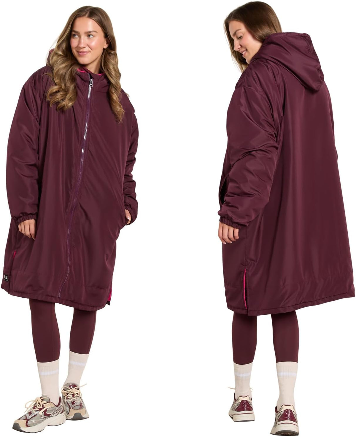 OHS Adults Drying Robe, Gifts for Women Outdoor Water-Resistant Changing Robe Womens Jacket Comfy Sherpa Privacy Robes for Women Men, Stay Dry Swimming Camping Drying Robes - S/M, L/XL